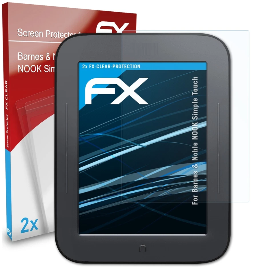 atFoliX 2x Pellicola Protettiva per Barnes & Noble NOOK Simple Touch chiaro - Immagine 1 di 4