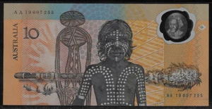 Australia 1988 10 Dollars P 49 Scratched on Center AU UNC- - Picture 1 of 2