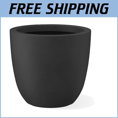 Elegant 14 Inch Round Concrete Planter with Drainage for Indoor & Outdoor Use - Image 1 of 4