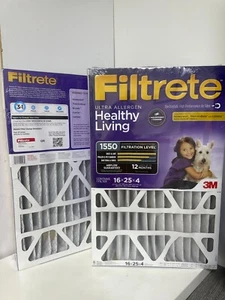 3M 1550 Ultra Allergen Healthy Living Filter 16x25x4 2Pack - Picture 1 of 1