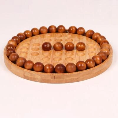 Wooden Wood Peg Solitaire Board Game for Adult Kid Children Party Favors, with - Image 1 of 4