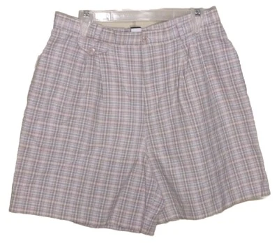 Pantalones Cortos Lizsport by Liz Clairborne - 100% Algodón Pastel a Cuadros - Para Mujer Talla 16 Foto 1 de 3