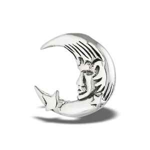 Luna creciente de plata de ley .925 con encanto de estrella, colgante, fianza oculta - Imagen 1 de 1