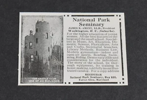 1918 Print Ad National Park Seminary Forest Glen Maryland Castle Club Art Music - Picture 1 of 1