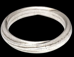 Sterling Silver 925 Modernist Wave Bangle GT Electroform Cuff Bracelet 7 3/4” - Picture 1 of 7