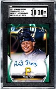 Axiel Plaz 2023 Bowman Chrome #CPA-APL Green Lava Refractor 55/99 Auto SGC 10/10 - Picture 1 of 2
