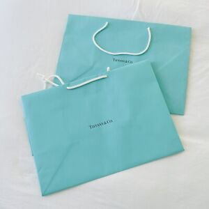 2 Tiffany & Co Empty Large Blue Gift Bag Shopping Size