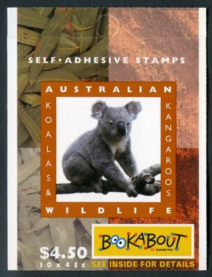 AUSTRALIA 1994 Wildlife Booklet 1 Kangaroo 1 Koala reprint 10 x 45c SG SB85a MNH - Image 1 of 3