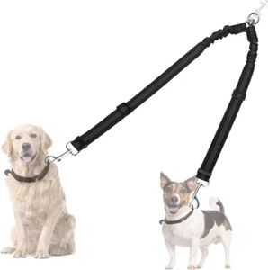 AUTOWT Double Dog Leash, No Tangle 360° Swivel Rotation Reflective Lead Attachme - Picture 1 of 12