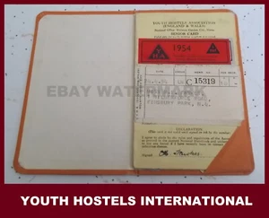 YOUTH HOSTELS ASSOCIATION England Wales YHSA Senior Card /Folder 1954 - Foto 1 di 10
