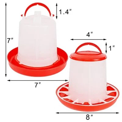 Kit Alimentador de Pollitos 1 Lb & Waterer 1.5 L, Contenedores de Plástico Colgantes para Aves, Paquete de 2 Foto 1 de 4