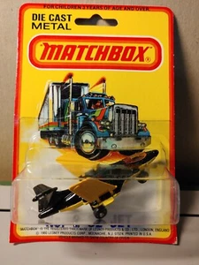LESNEY MATCHBOX #2 S2 JET 1980 negro hecho en Inglaterra sin usar, en paquete - Imagen 1 de 6