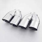Pair Exhaust Tips Quad Angle Cut 3" Out 3" In 8" Long Dual Wall Staggered Outlet