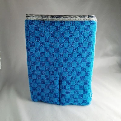 Guante de baño Norwex azul 9" x 6,5" dos caras con microfibra BacLock Foto 1 de 2