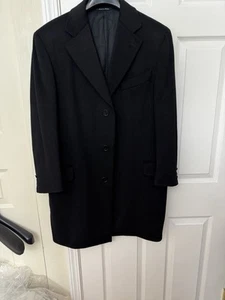 $2465 Canali Men's Wool-Cashmere Overcoat Black Size US38S IT48 - Picture 1 of 5