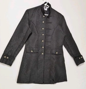 H&ZY 100% Steampunk Witchy Jacket Black Matching Embroidery Design Small NWOT A+ - Picture 1 of 24