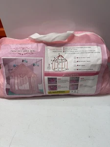 Girls Princess Castle Play Tent Indoor Outdoor Kids Pink with a garland - Picture 1 of 6