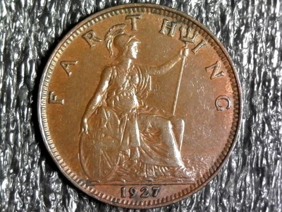 Gran Bretaña 1927 One Farthing - moneda extranjera, mundial KM#825 (z1048) Foto 1 de 2
