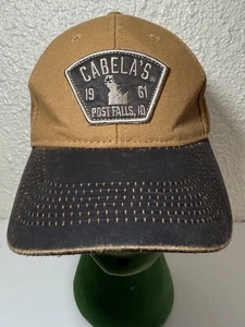 Cabelas Hat Canvas Cap Strap Back Post Falls Idaho Embroidered Patch NWOT - Picture 1 of 7