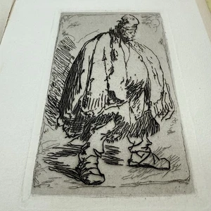 Antique Etching The Corpulent Beggar After Rembrandt Plate I Copied by Author - Picture 1 of 9