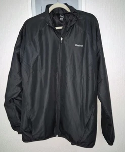 Reebok schwarze Windjacke Play Dry durchgehender Reißverschluss Freizeit Outdoor Größe Large - Bild 1 von 6