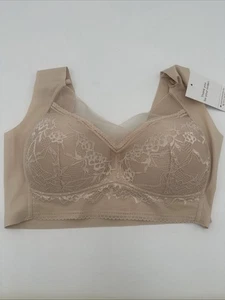 NEW Zen Chic Bra Zenchic Seamless Sexy Push Up Wireless Fashion Bra Beige 2XL - Picture 1 of 15