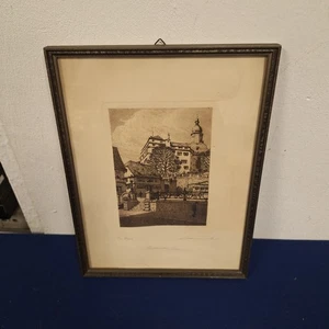 Alter Druck oder Zeichnung? im Rahmen signiert 30iger Jahre - Bild 1 von 5