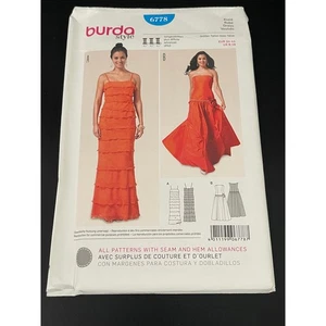 00300 Burda Style 6778 Sewing Pattern Dress Gown Evening Formal Maxi Sz 8-18 - Picture 1 of 3