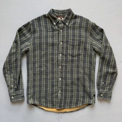 Relwen Manta Forrada Franela a Cuadros Hombres L Verde Carbón Exterior Camisa Granola Foto 1 de 4