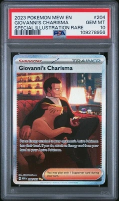 PSA 10 Giovanni’s Charisma 204/165 Pokemon 151 Special Illustration Rare SIR - Image 1 of 2