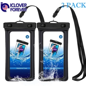 2 Pcs Waterproof Floating Cell Phone Pouch Dry Bag Case Cover For iPhone Samsung - Picture 1 of 9