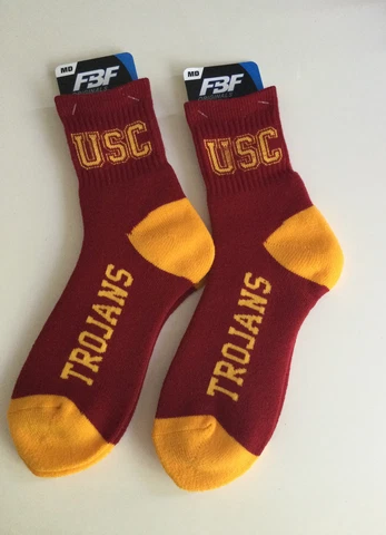 USC Trojans Red & Gold Deuce Logo Quarter Youth Socks 2 PR Size M Cover