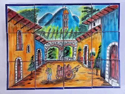 MURAL DE AZULEJOS DE CERÁMICA 17" salpicadero mosaico talavera mexicano Foto 1 de 4