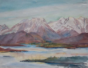 Gerhard Schulte-Dahling Norwegen Landschaft Fjord signiert Aquarell 1944 - Bild 1 von 3