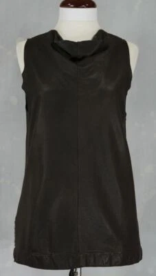 $4K LANVIN коричневый кожаный топ/блузка Sz M 2010 коллекции - Изображение 1 из 4