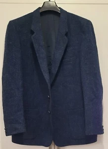 Vintage navy blue mens Harris Tweed wool jacket - Picture 1 of 11