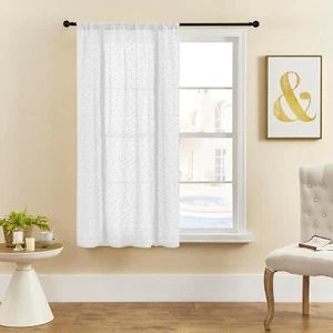 Tie Up Window Shade Light Blocking Curtains 40" W x 56" L - Picture 1 of 8