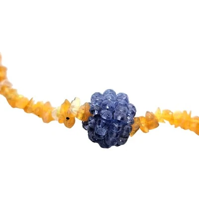 JTV埃塞俄比亚蛋白石和坦桑石18英寸项链带铑纯银扣 — 第 1/4 张图片