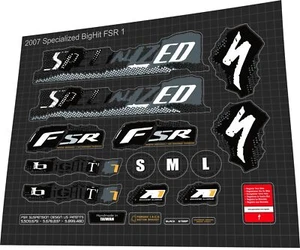 SPECIALIZED BigHit (2007) FSR Frame Decal Set - Picture 1 of 4