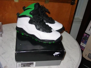 2019 Nike Air Jordan Retro 10 "Seattle" Black/Green Shoes Size 6.5Y w/Box! - Picture 1 of 12