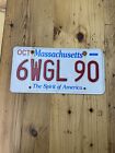 Vintage Massachusetts The Spirit of America US Car License Number Plate 6WGL 90