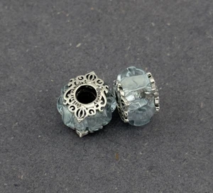 Pandora Set Of Two Light Blue Murano Glass Charms Sterling silver - Picture 1 of 2