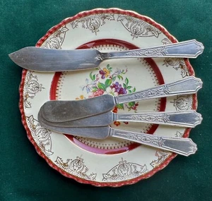 ANCESTRAL 1924 por 1847 Rogers Bros. Juego 3 Esparcidores + Cuchillo Mantequilla, Plato de Plata - Imagen 1 de 13