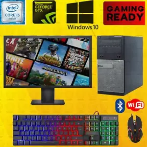 Dell i5 Gaming Desktop PC Computer SSD Nvidia GT1030 Win 10 16GB bundle 1TB - Picture 1 of 7