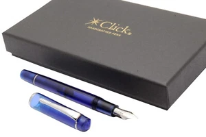 Pluma estilográfica mecanismo de pistón Glare Click President pluma pluma UFlex - azul translúcido - Imagen 1 de 6