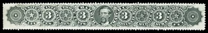 Scott RO19b 1871 3c Barber Match Co. Revenue on Silk Paper F-VF Cat $140 - Picture 1 of 2