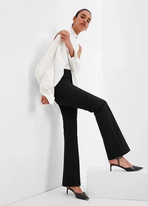 GAP High Rise Bi Stretch Flare BOHO Y2k Black Pants Size 14 #455131 RT