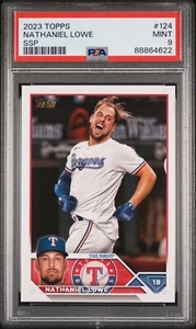 2023 Topps #124 Nathaniel Lowe SSP Golden Mirror PSA 9 - Picture 1 of 2