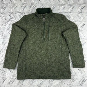 Woolrich Pullover Men's M Knit Sweater 1/4 Zip Heather Green Zip Tech Pocket - Picture 1 of 13