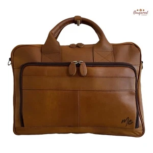 Auténtico Bolso Bandolera MC Genuino Cuero Coñac Mediano Maletín/Documento - Imagen 1 de 12